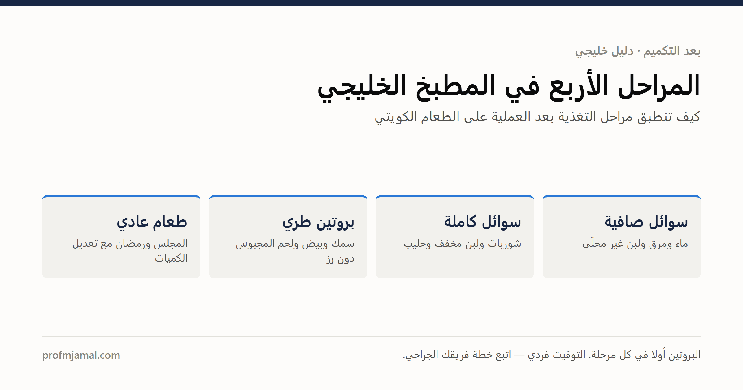 تغذيتك بعد التكميم: دليل عملي بالمطبخ الخليجي
