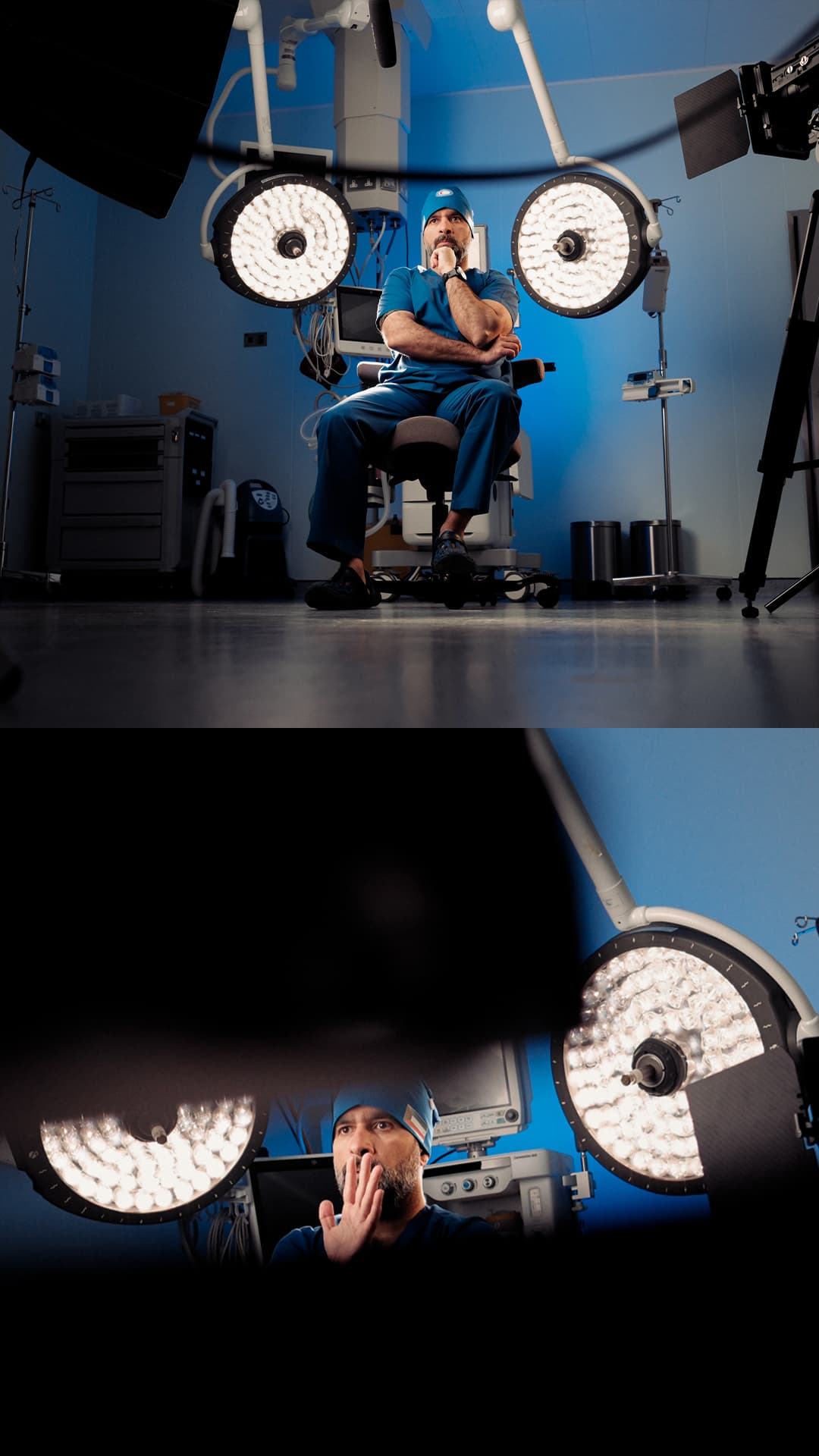 Wide view of the operating room during a photo session